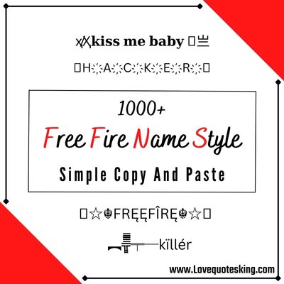 Free Fire Name Style Free Fire Name Style